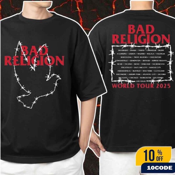 Bad Religion World Tour 2025 Merch Tee Barbed Dove Fan Gifts Classic Two Sides T-Shirt