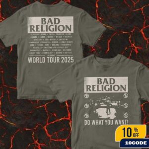 Bad Religion World Tour 2025 Merch Tee Do What You Want Fan Gifts Classic Two Sides T-Shirt