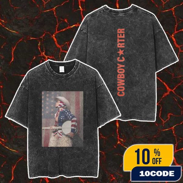Beyonce Cowboy Carter And Rodeo Chitlin’ Circuit Tour CCT Stars And Strings Merch Unisex Two Sided Washed T-Shirt