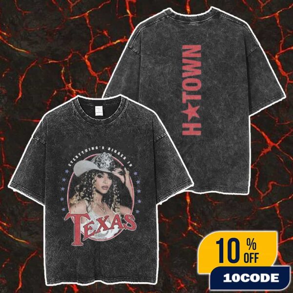 Beyonce Cowboy Carter Tour Shirt CCT Houston 2025 Tee Exclusive NRG Stadium On June 28 New Arrivals Merch Unisex Two Sided Washed T-Shirt