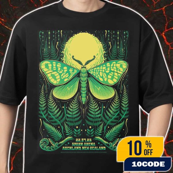 Billy Strings 22 July 2025 Poster Concert Tour At Spark Arena Auckland Limited Puriri Moth Artwork By Lewy Jones Merch Unisex T-Shirt