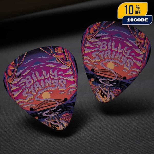 Billy Strings Sydney Print Poster Artwork By Lewy Jones 17 July 2025 At ICC Sydney Theatre Australia Guitar Pick