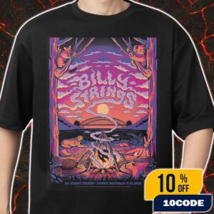 Billy Strings Sydney Print Poster Artwork By Lewy Jones 17 July 2025 At ICC Sydney Theatre Australia Merch Unisex T-Shirt