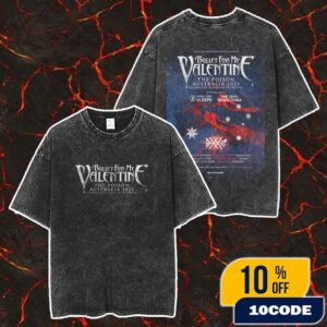 Bullet For My Valentine’s Australian 2025 Tour Celebrating 20 Years Of The Poison October 15-18 2025 Poster Tour Dates Merch Unisex Two Sided Washed T-Shirt