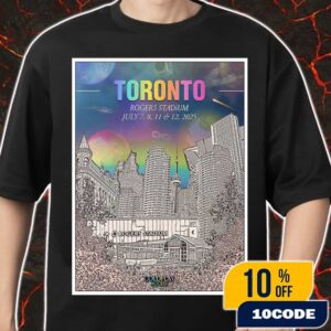 Coldplay 2025 Tour Music Of The Spheres World Tour Poster Event At Toronto Rogers Stadium On July 7-8-11-12 Merch Unisex T-Shirt