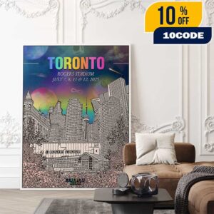 Coldplay 2025 Tour Music Of The Spheres World Tour Poster Event At Toronto Rogers Stadium On July 7-8-11-12 Poster Canvas Home Decor