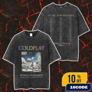 Coldplay Music Of The Spheres Tour Event Tee At Camp Randall Stadium July 19 2025 Merch Unisex Two Sided Washed T-Shirt