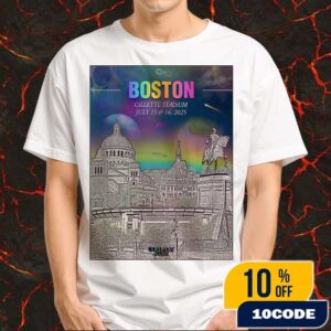 Coldplay Music Of The Spheres World Tour July 15-16 2025 At The Gillette Stadium Poster Event Merchandise Unisex T-Shirt