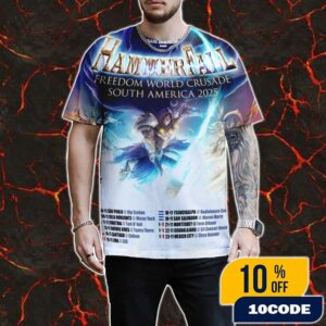 Dark Dimensions Presents HammerFall Freedom World Crusade South America 2025 Poster Tour Dates All Over Print Graphic T-Shirt, Hoodie