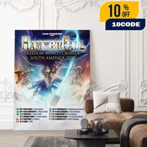 Dark Dimensions Presents HammerFall Freedom World Crusade South America 2025 Poster Tour Dates Poster Canvas Home Decor
