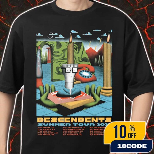 Descendents Summer Tour 2025 Poster Tour Dates Limited Edition Artwork By Christian Taylor Merch Unisex T-Shirt