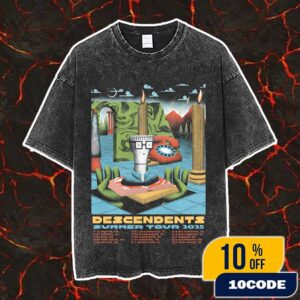 Descendents Summer Tour 2025 Poster Tour Dates Limited Edition Artwork By Christian Taylor Vintage Washed Unisex T-Shirt