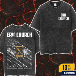 Eric Church Evangeline Vs The Machine Red Rocks Event Tee In Morrison Colorado On July 2025 Wash T-Shirt Two Sides