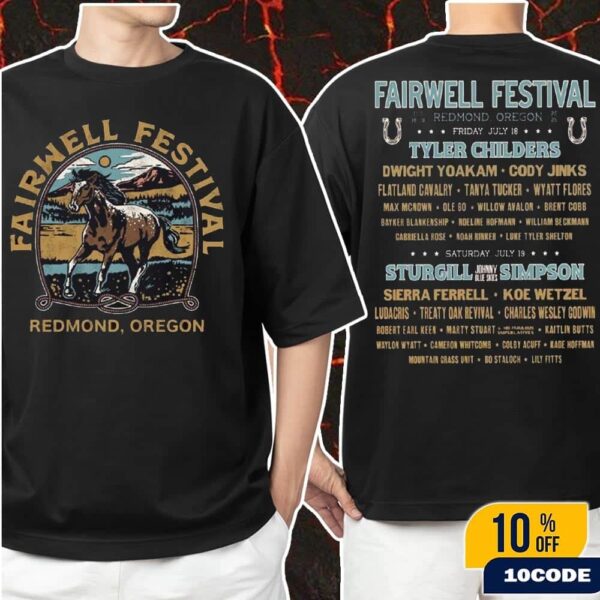 Fairwell Music Festival 2025 Redmond Oregon Merch Horse Tee With Lineup Fan Gifts Classic Two Sides T-Shirt