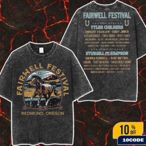 Fairwell Music Festival 2025 Redmond Oregon Merch Horse Tee With Lineup Fan Gifts Wash Two Sides T-Shirt
