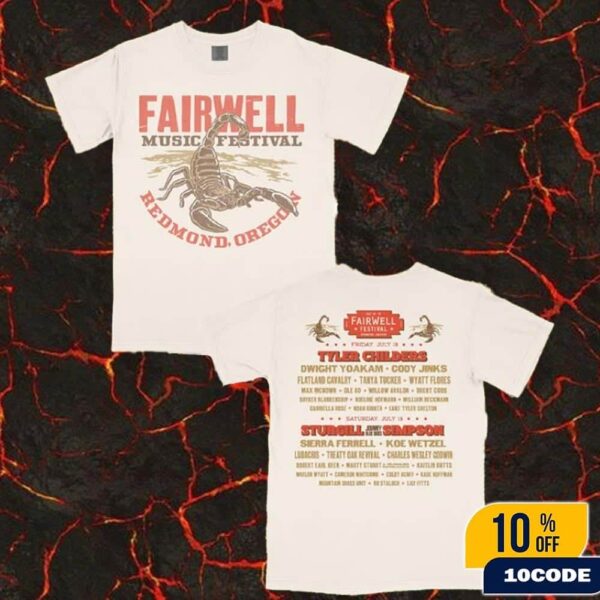 Fairwell Music Festival 2025 Redmond Oregon Merch Scorpion Tee With Lineup Fan Gifts Classic T-Shirt Two Sides