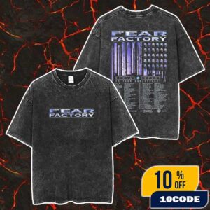 Fear Factory Demanufacture 30th Anniversary 2025 Poster Tour Dates Merch Unisex Two Sided Washed T-Shirt