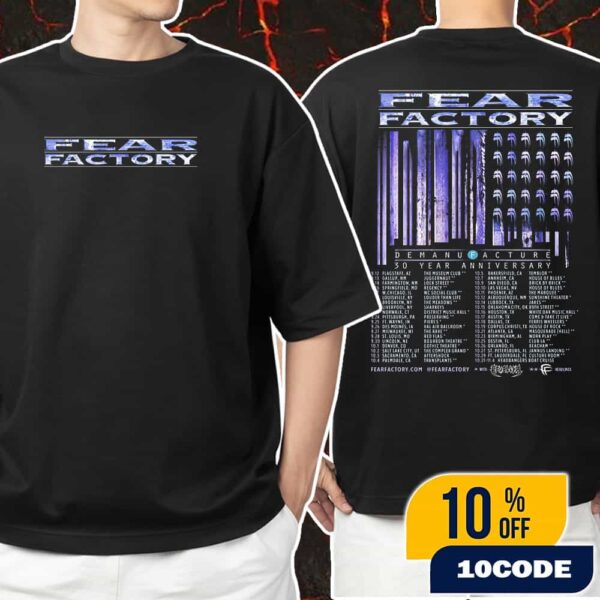 Fear Factory Demanufacture 30th Anniversary 2025 Poster Tour Dates Unisex T-Shirt Merchandise