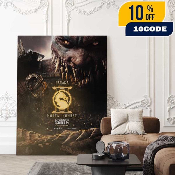 First Poster For Baraka In Mortal Kombat 2 New Movie October 24 2025 Poster Canvas Home Decor