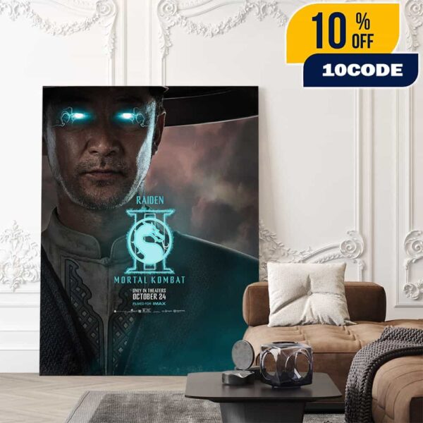 First Poster For Raiden In Mortal Kombat 2 New Movie October 24 2025 Poster Canvas Home Decor
