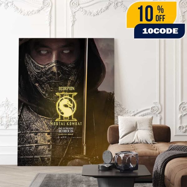 First Poster For Scorpion In Mortal Kombat 2 New Movie October 24 2025 Poster Canvas Home Decor