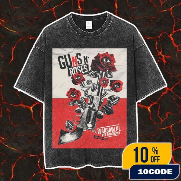Guns N’ Roses At Warsaw PL PGE Narodowy Event Poster July 12 2025 Let’s Hear Tonight Vintage Washed Unisex T-Shirt