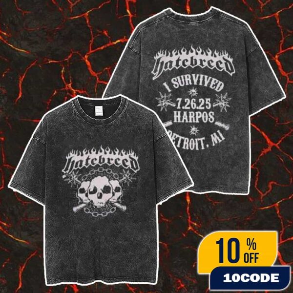 Hatebreed Detroit Event Tee Summer Slaughter Tour At Harpos On July 26 2025 Merch Unisex Two Sided Washed T-Shirt