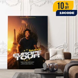 I Show Speed Presents Poster Europe Tour 2025 Part 2 Tour Stops Live On Youtube 7 July 2025 Poster Canvas Home Decor
