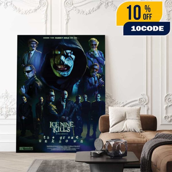 Ice Nine Kills 2025 New Arrivals Merch The Great Unknown Autographed Movie Poster Limited Release Poster Canvas Home Decor
