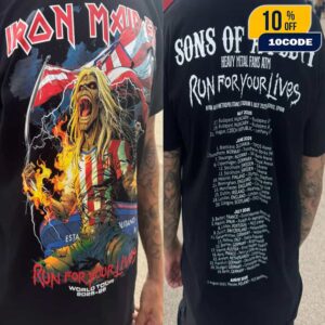 Iron Maiden Run For Your Lives World Tour 2025-26 Special Edition By Heavy Metal Fans ATM Sons Of Atleti With Tour Dates Backprint Unisex T-Shirt