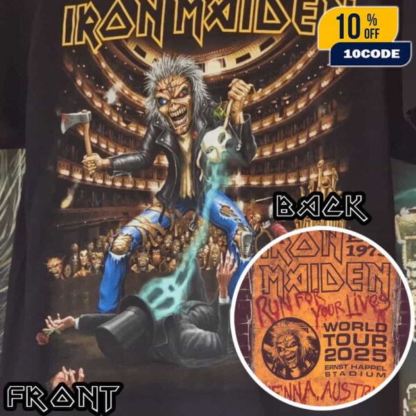 Iron Maiden Run For Your Lives World Tour 2025 At Ernst Happel Stadium Vienna Austria On July 17 2025 Event Tee Unisex Double Sides T-Shirt
