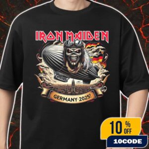 Iron Maiden Run For Your Lives World Tour 2025 At Germany Berlin-Frankfurt-Stuttgart-Bremen-Gelsenkirchen Concert Eddie Fan Art Design Merch Unisex T-Shirt