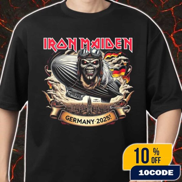 Iron Maiden Run For Your Lives World Tour 2025 At Germany Berlin-Frankfurt-Stuttgart-Bremen-Gelsenkirchen Concert Eddie Fan Art Design Merch Unisex T-Shirt
