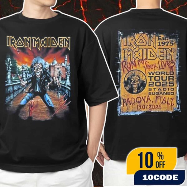Iron Maiden Run For Your Lives World Tour 2025 At Euganeo Stadium Padova Italy On July 13 2025 Event Tee Unisex T-Shirt Merchandise