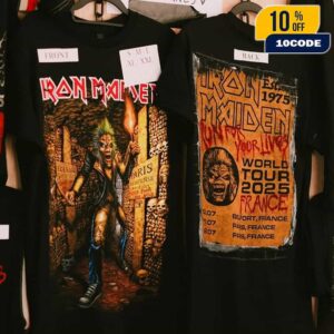 Iron Maiden Run For Your Lives World Tour Event Tee Eddie The Head Artwork At Belfort And Paris France 3-19-20 July 2025 Limited Edition Unisex Double Sides T-Shirt