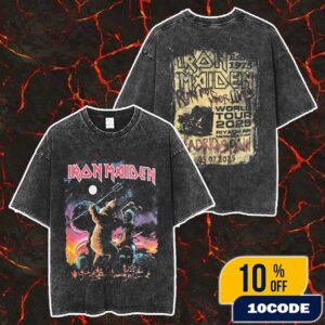 Iron Maiden Run For Your Lives World Tour Event Tee Eddie The Head Artwork By AKIRANT At Riyadh Air Metropolitano Madrid Spain On 5 July 2025 Limited Edition Washed T-Shirt