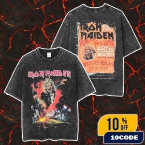 Iron Maiden Run For Your Lives World Tour Netherlands Event Tee Eddie The Head Artwork At GelreDome Stadium Arnhem 23 July 2025 Merch Unisex Two Sided Washed T-Shirt
