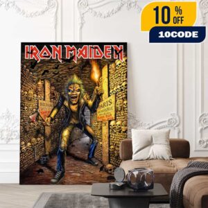 Iron Maiden Run For Your Lives World Tour Paris Event Poster Eddie The Head Artwork At France July 19-20 2025 Poster Canvas Home Decor