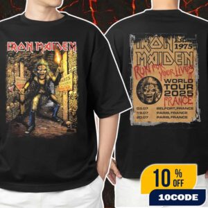 Iron Maiden Run For Your Lives World Tour Paris Event Tee Eddie The Head Artwork At France July 19-20 2025 Unisex T-Shirt Merchandise
