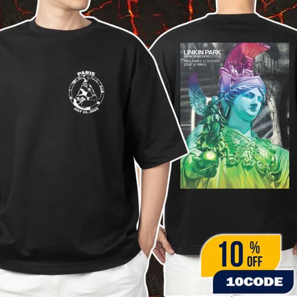 Linkin Park From Zero World Tour 2025 At Paris France 11 July 2025 Stade De France Poster Artwork By PichiAvo 2-Sides Unisex T-Shirt Merchandise