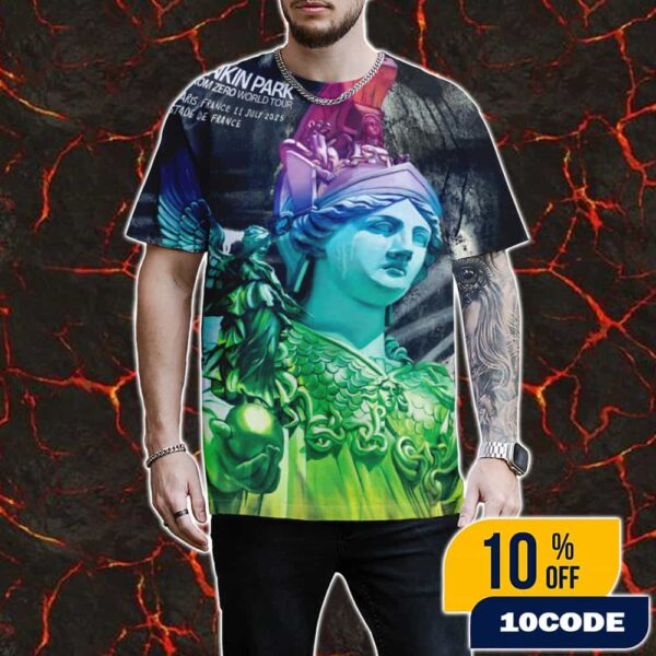 Linkin Park From Zero World Tour 2025 At Paris France 11 July 2025 Stade De France Poster Artwork By PichiAvo All Over Print Graphic T-Shirt, Hoodie