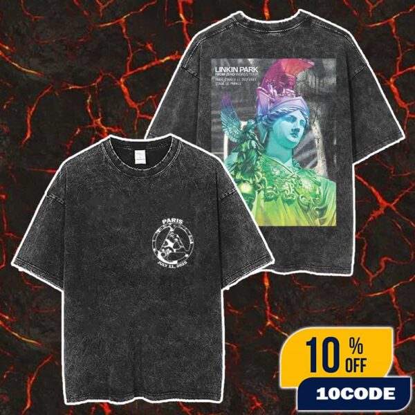 Linkin Park From Zero World Tour 2025 At Paris France 11 July 2025 Stade De France Poster Artwork By PichiAvo Merch Unisex Two Sided Washed T-Shirt