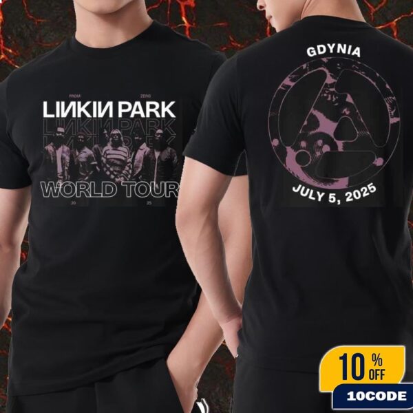 Linkin Park From Zero World Tour 2025 Exclusive Tee In Gdynia Poland At Opener Festival On July 5th 2025 Merch T-Shirt Two Sides