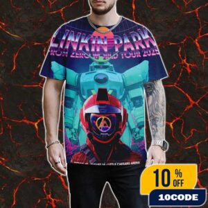 Linkin Park From Zero World Tour 2025 FZ 2025 Tour Detroit Little Caesars Arena Poster August 14th Artwork By Jahan All Over Print Graphic T-Shirt, Hoodie