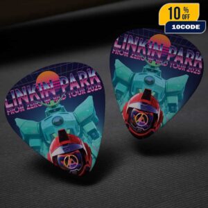 Linkin Park From Zero World Tour 2025 FZ 2025 Tour Detroit Little Caesars Arena Poster August 14th Artwork By Jahan Guitar Pick