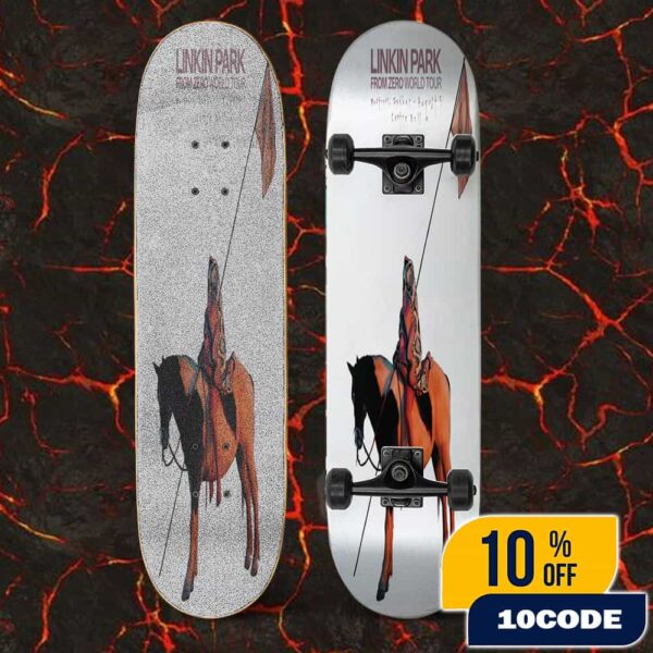 Linkin Park From Zero World Tour 2025 FZ 2025 Tour Montreal Poster August 5th Artwork By Drew Merritt Skateboard Event Deck