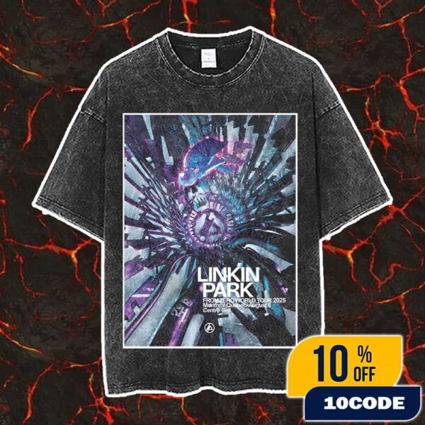 Linkin Park From Zero World Tour 2025 FZ 2025 Tour Montreal Poster August 6th Artwork By Huke Vintage Washed Unisex T-Shirt