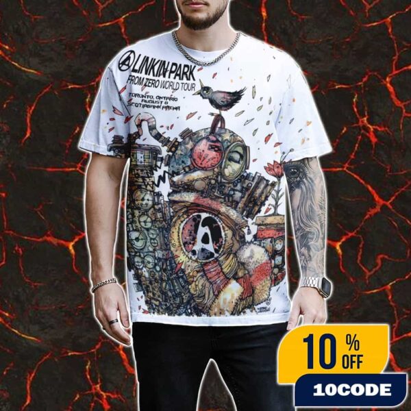 Linkin Park From Zero World Tour 2025 FZ 2025 Tour Toronto Poster August 8th Artwork By Stefano Cardoselli All Over Print Graphic T-Shirt, Hoodie
