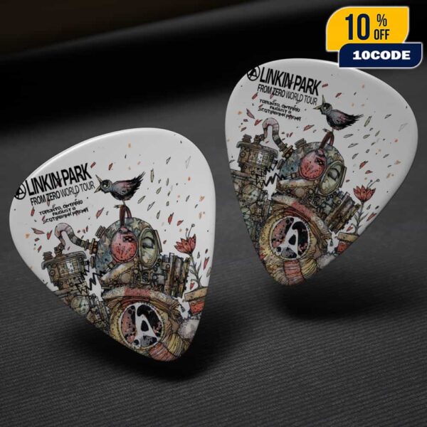 Linkin Park From Zero World Tour 2025 FZ 2025 Tour Toronto Poster August 8th Artwork By Stefano Cardoselli Guitar Pick