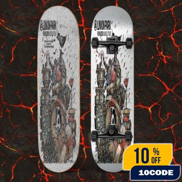 Linkin Park From Zero World Tour 2025 FZ 2025 Tour Toronto Poster August 8th Artwork By Stefano Cardoselli Skateboard Event Deck
